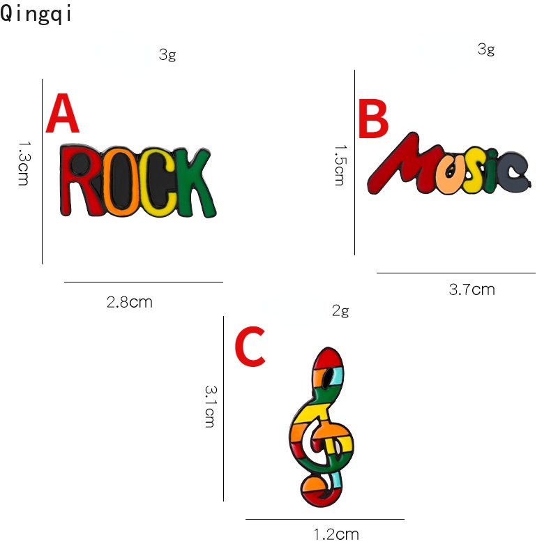 Ghim cài áo Miss Zoe hình nốt nhạc/ chữ MUSIC/ chữ ROCK nhiều màu sắc đáng yêu
