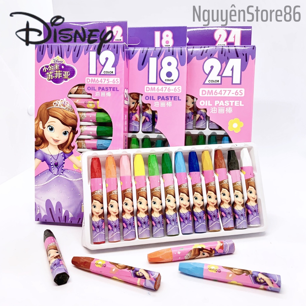 Bút Màu Sáp Dầu DISNEY- 12/18/24 Màu Hình Công Chúa Sofia