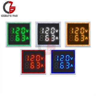 22mm AC 50-500V 0-100A LED Digital Voltmeter Ammeter Square Voltage Current Meter Volt Detector Tester Monitor 220V 110V