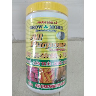 Phân bón lá grow more npk 20-20-20 +te - chai 500g