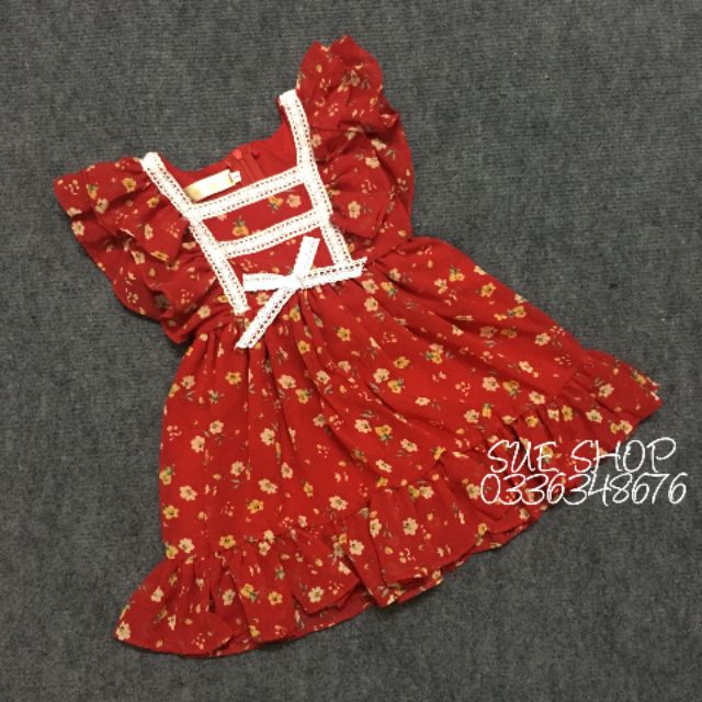 Váy voan hoa bé gái