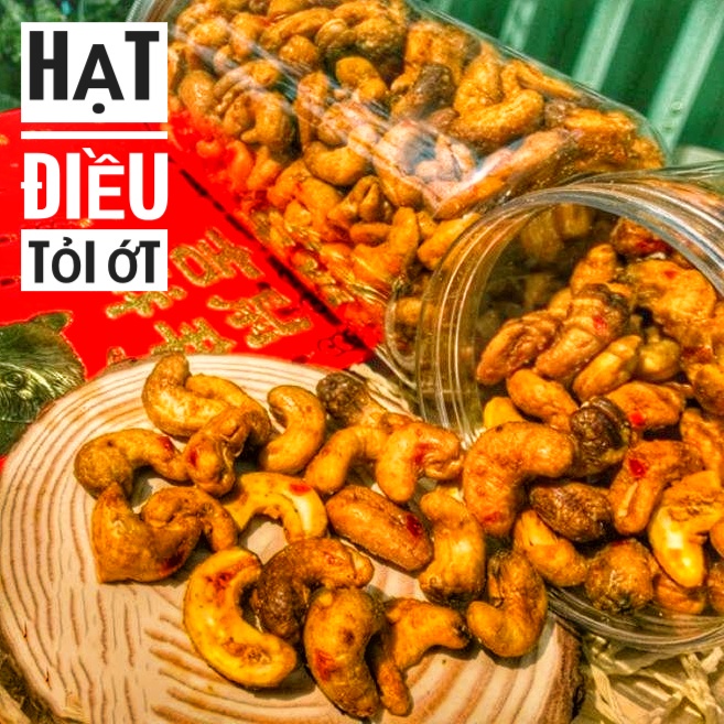 Hạt Điều Rang Tỏi Ớt Loại 1 - Lon 500gr