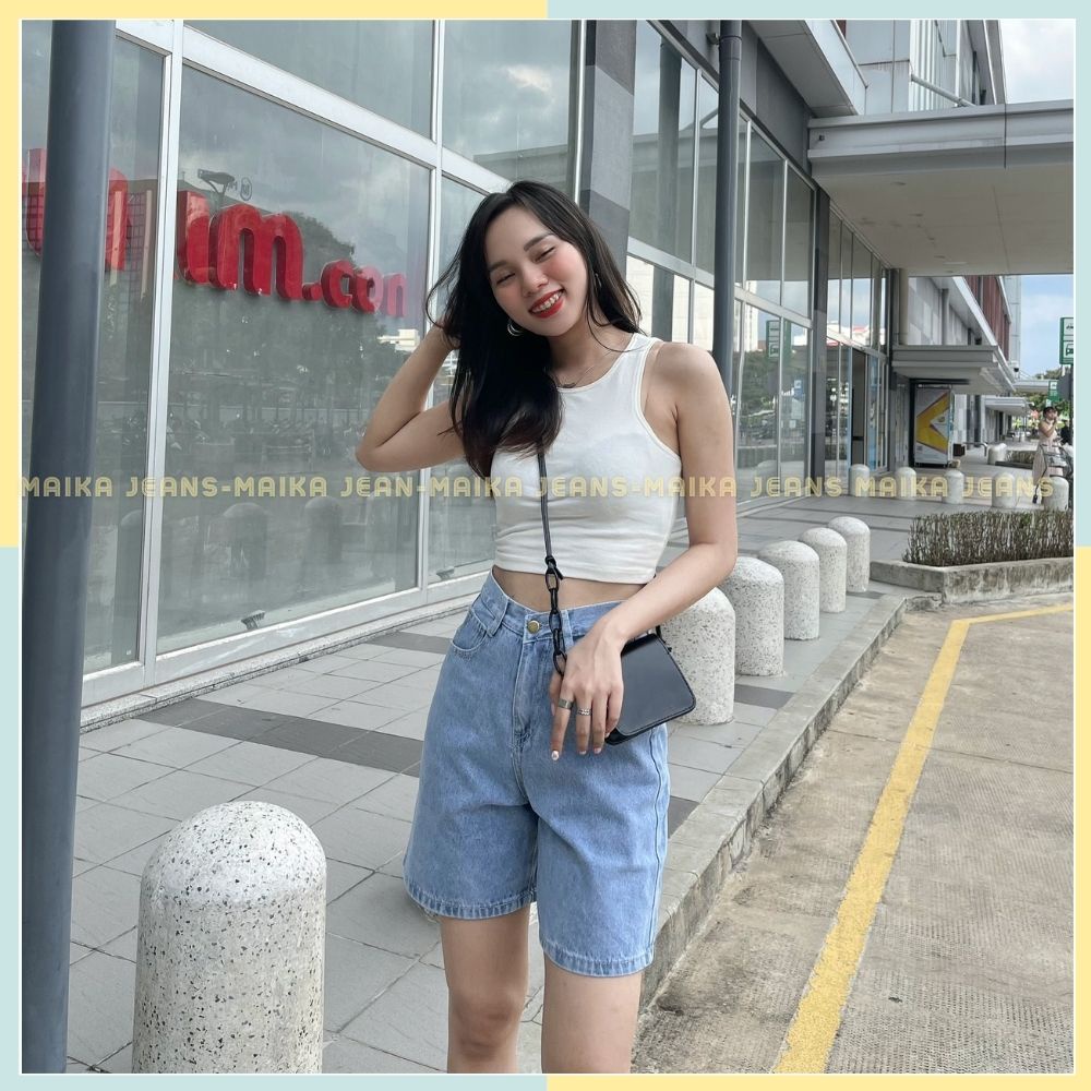 QUẦN JEANS NỮ LỬNG TRƠN LƯNG CAO DỄ PHỐI ĐỒ MK70