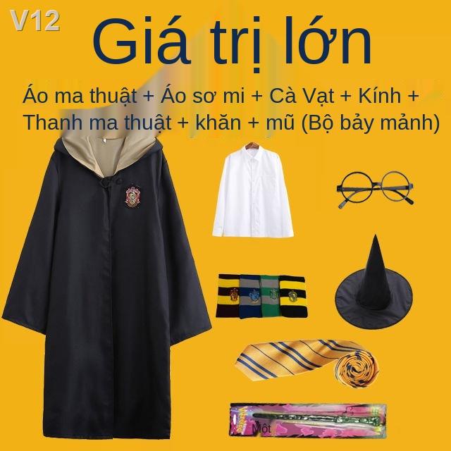 ☄ↂHarry Potter quần áo Hermione đũa phép trang phục len Gryffindor đồng học sinh choàng ma thuật