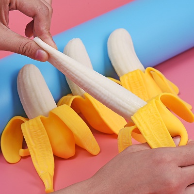 Squishy Mochi hình CHUỐI CHÍN BÓC VỎ mềm mịn dễ thương chân thực giảm stress co dãn đàn hồi ngộ nghĩnh bóp giải trí