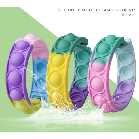Vòng tay POP IT đồ chơi giảm stress chất liệu silicone cho bé - MyNa Mart