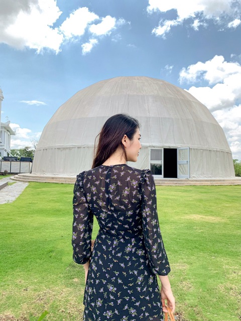 [Mã SKAMA06 giảm 8% tối đa 50K đơn 250K] Đầm FLORAL tay lửng cách điệu cổ | BigBuy360 - bigbuy360.vn