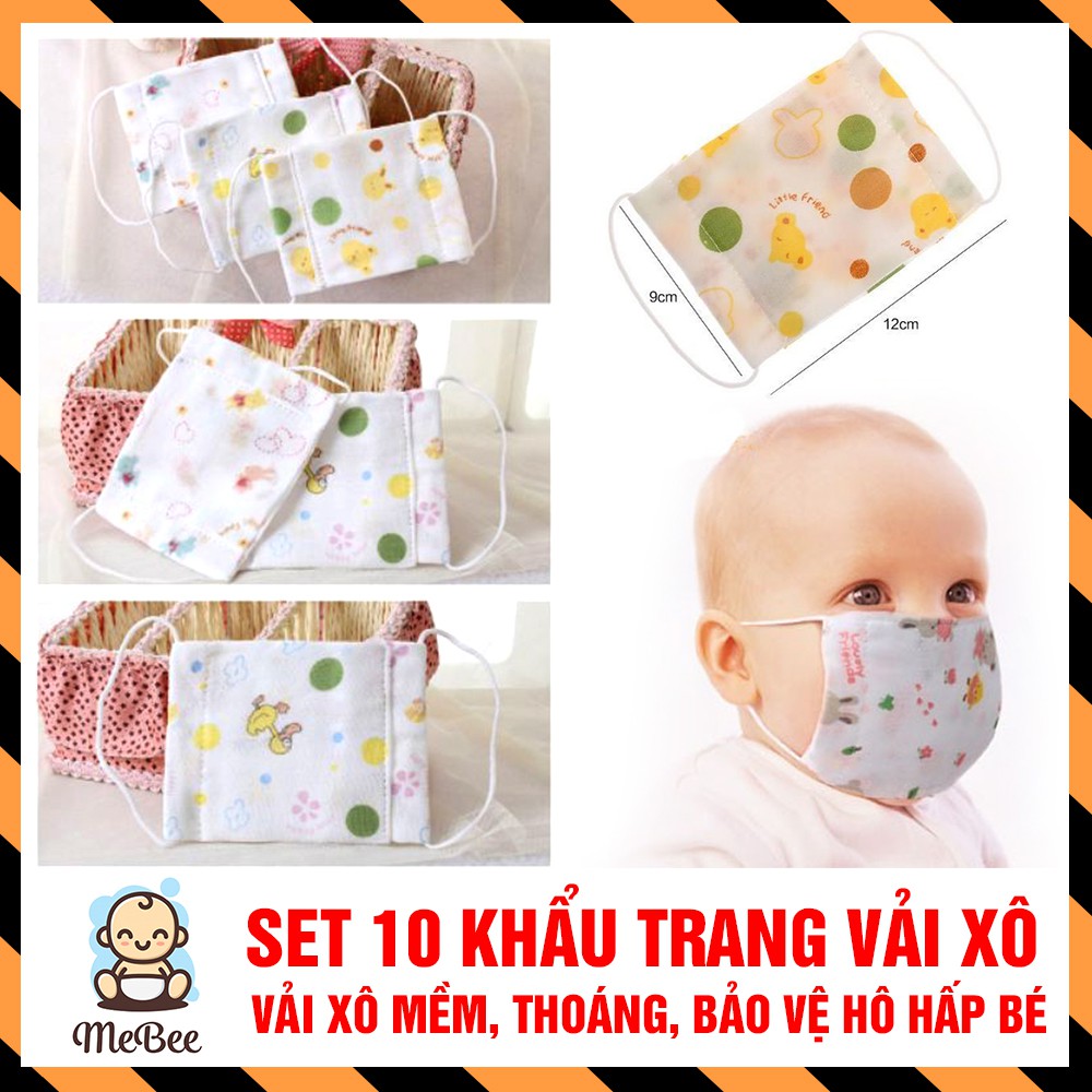 Combo 10 khẩu trang xô xuất Nhật bảo vệ hô hấp bé