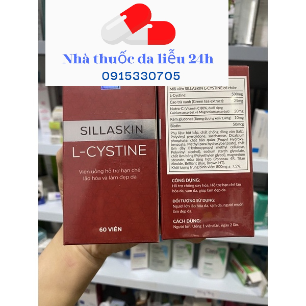 SILLASKIN VIÊN UỐNG lcystine viên uống đẹp da tóc móng 60 viên