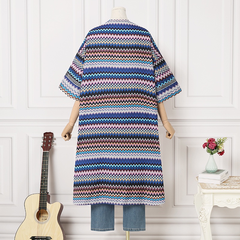 Áo khoác cardigan ZANZEA tay 3/4 họa tiết gợn sóng thời trang Âu Mỹ cho nữ