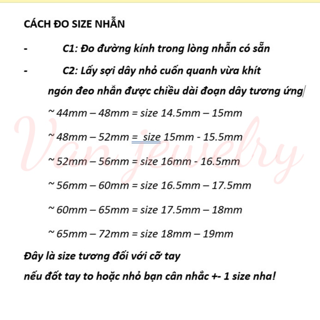 Nhẫn bạc Nhẫn Kim tiền đính một hàng đá Van Jewelry bạc ta 925 V10004