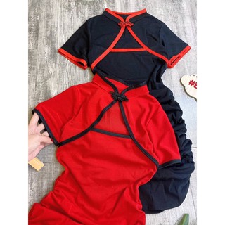 Đầm nhún cổ tàu