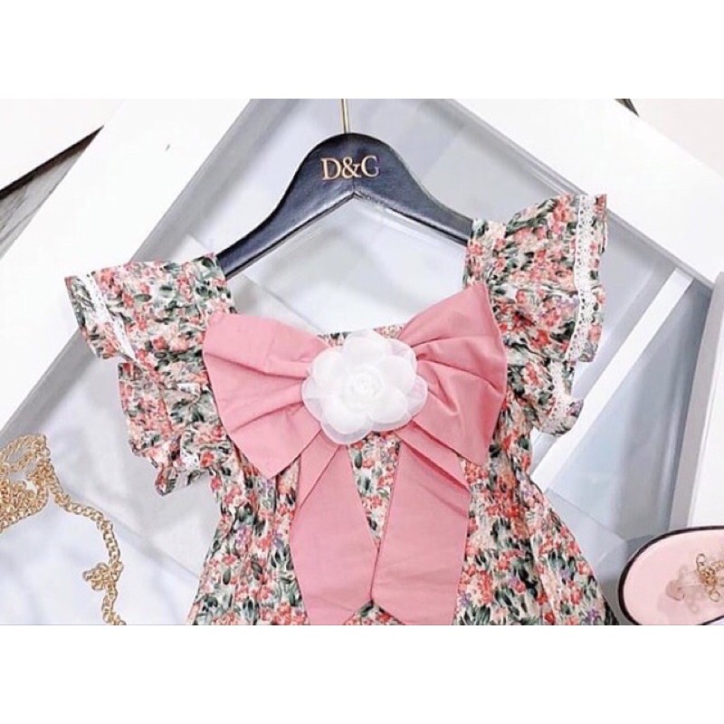 VÁY HOA NHÍ NƠ XINH TAY CÁNH TIÊN VIỀN REN