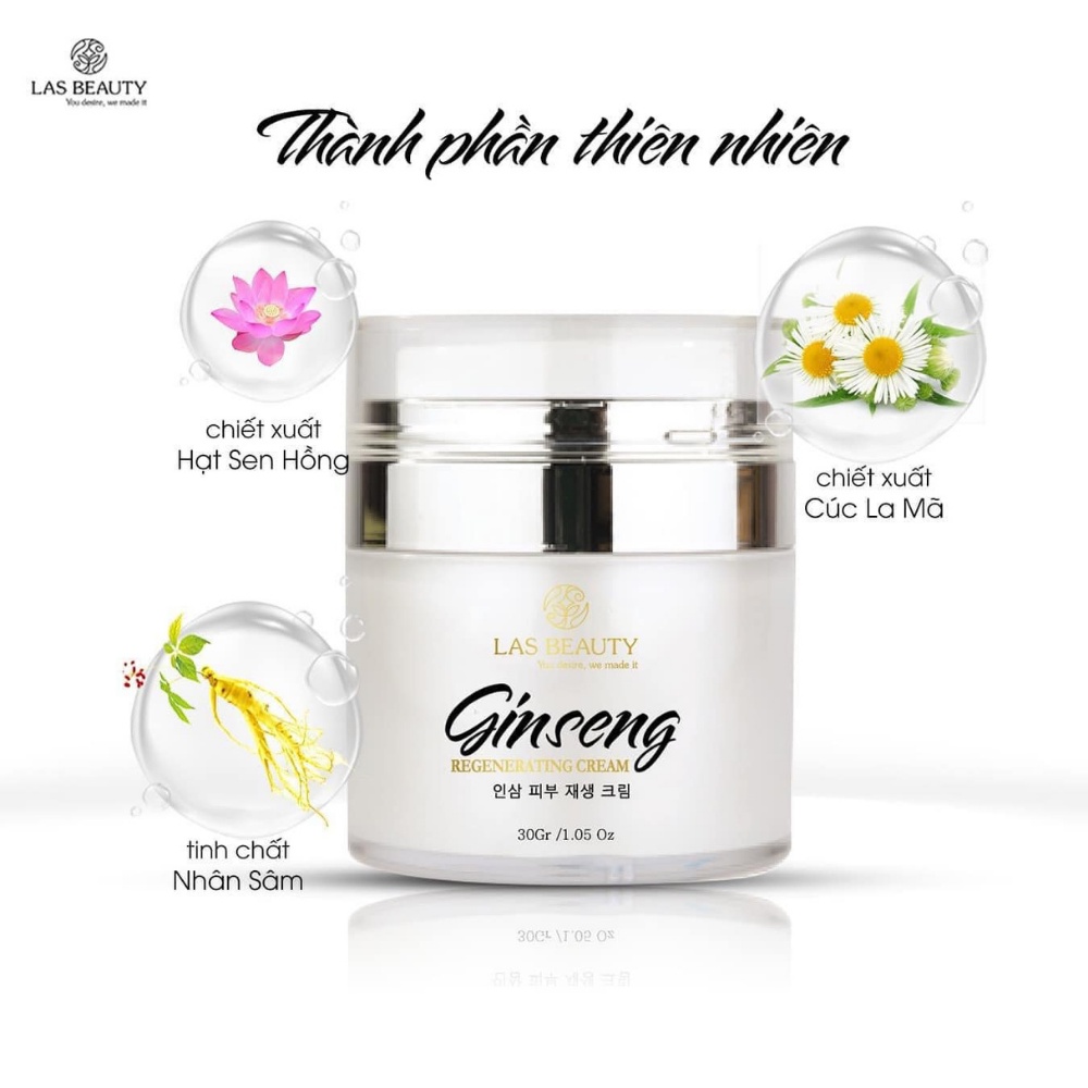 Kem tái tạo da, kem tái tạo, phục hồi da, kem tái tạo nhân sâm GINSENG, LAS BEAUTY, 30 gr | BigBuy360 - bigbuy360.vn
