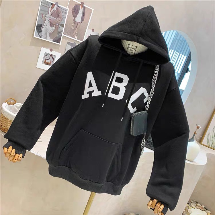 Áo hoodie in hình ABC nam nữ,chất nỉ bông dầy dặn , ao hoodie form rộng unisex