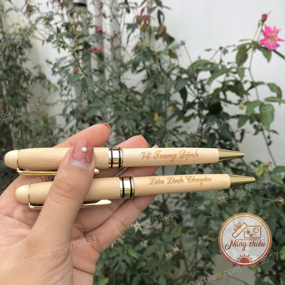 Quà tặng cô giáo 20.11, Bút gỗ khắc tên theo yêu cầu , tặng kèm ruột bút, hàng loại 1 giá gốc