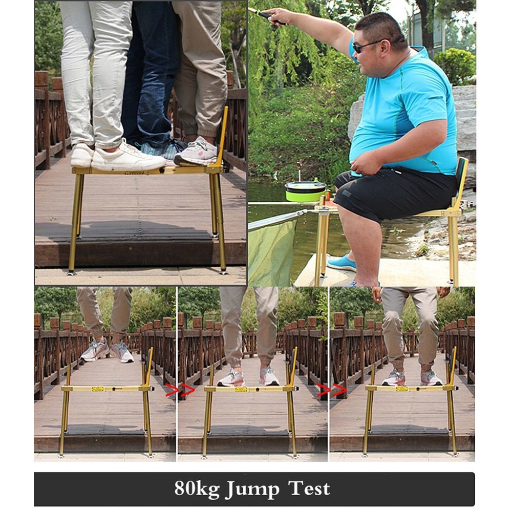 Ghế Câu Cá Bằng Hợp Kim Nhôm Bệ Câu Cá Mini Siêu Nhẹ Mới Bệ Câu Cá Bỏ Túi Gấp Gọn Di Động Dày Dặn Đa Năng