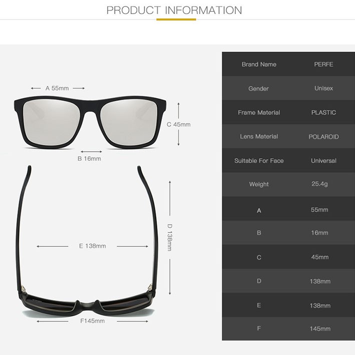 Kính mát tráng gương ⚡ FREESHIP ⚡ Kính mát Perfe chống tia UV PE304 | BigBuy360 - bigbuy360.vn