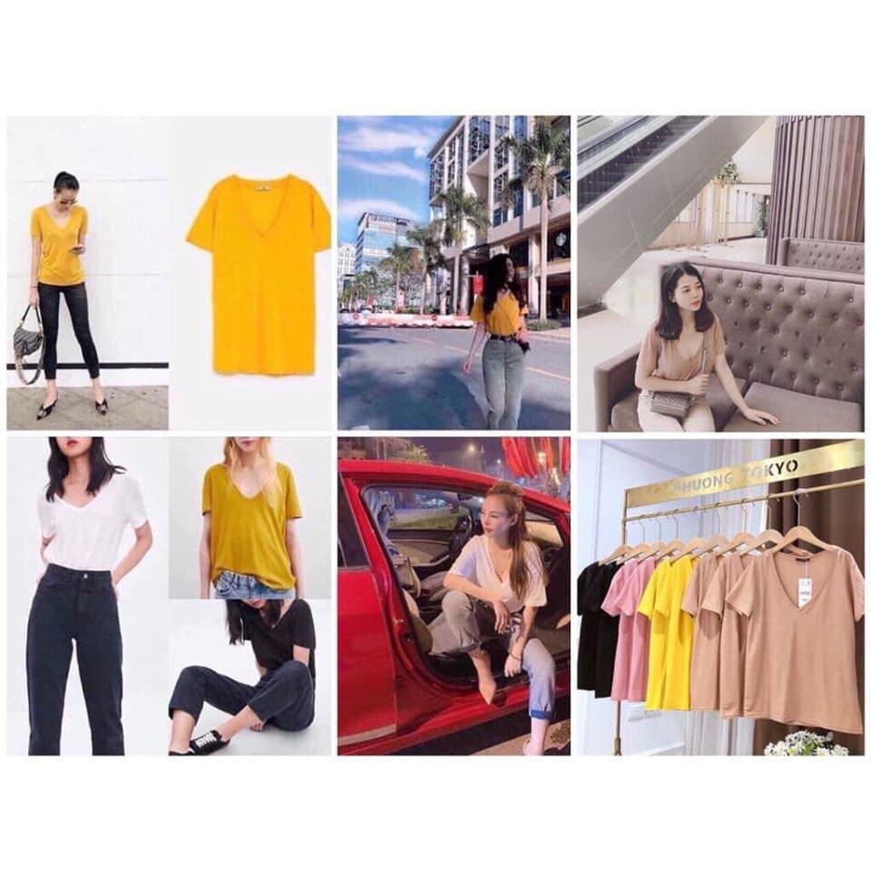 áo pull cổ tim zr basic