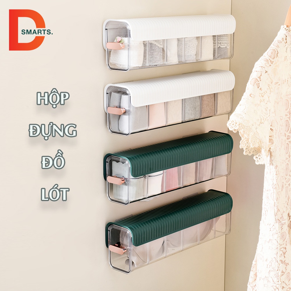 Hộp Đựng Tất Vớ, Đồ Lót, Khay Đựng Phụ Kiện, Đồ Trang Sức Treo Tủ, Treo Tường Gọn Gàng Tiện Lợi, Chia Ngăn Thông Minh