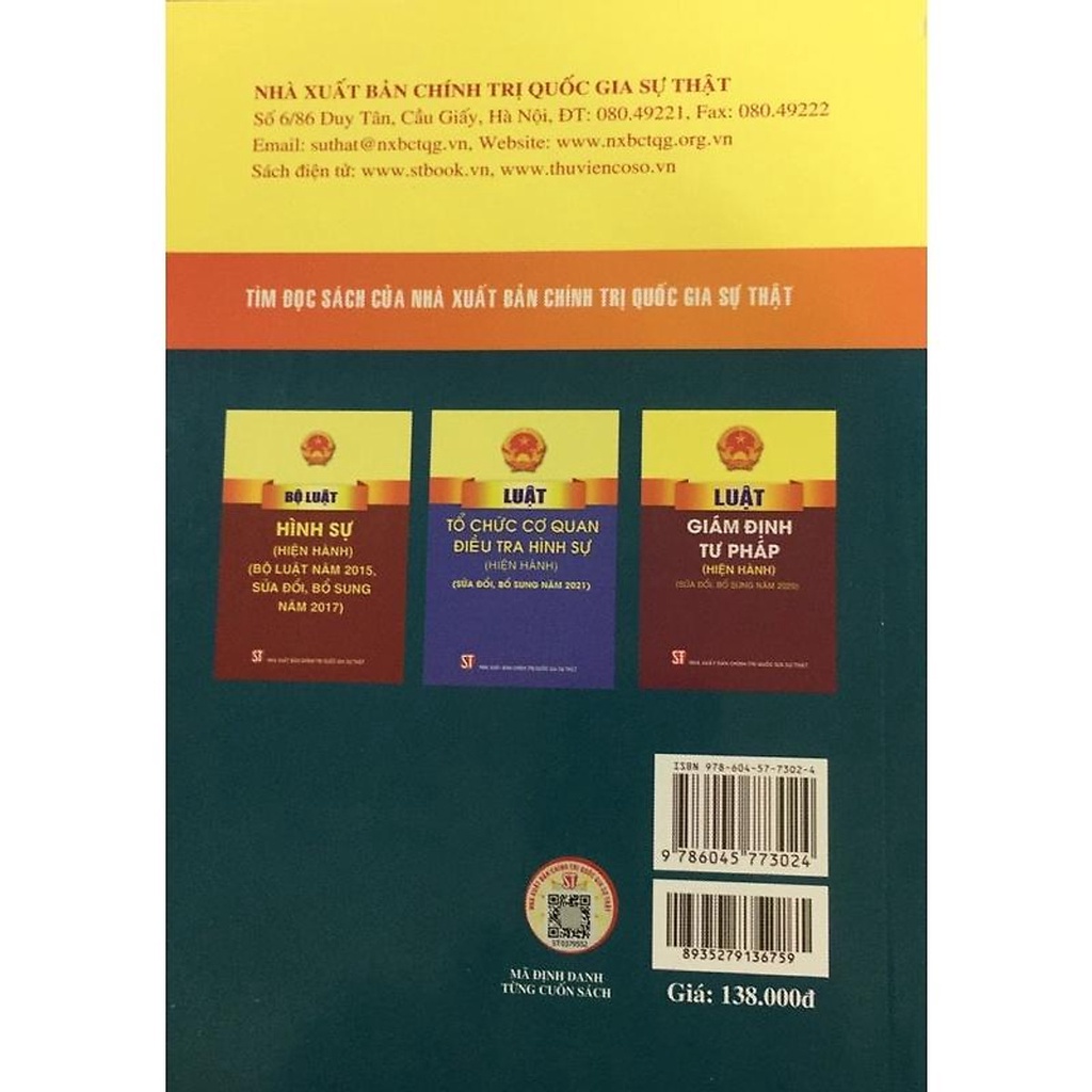 Sách luật - Bộ luật Tố tụng Hình Sự (Hiện Hành, Sửa đổi bổ sung năm 2021)