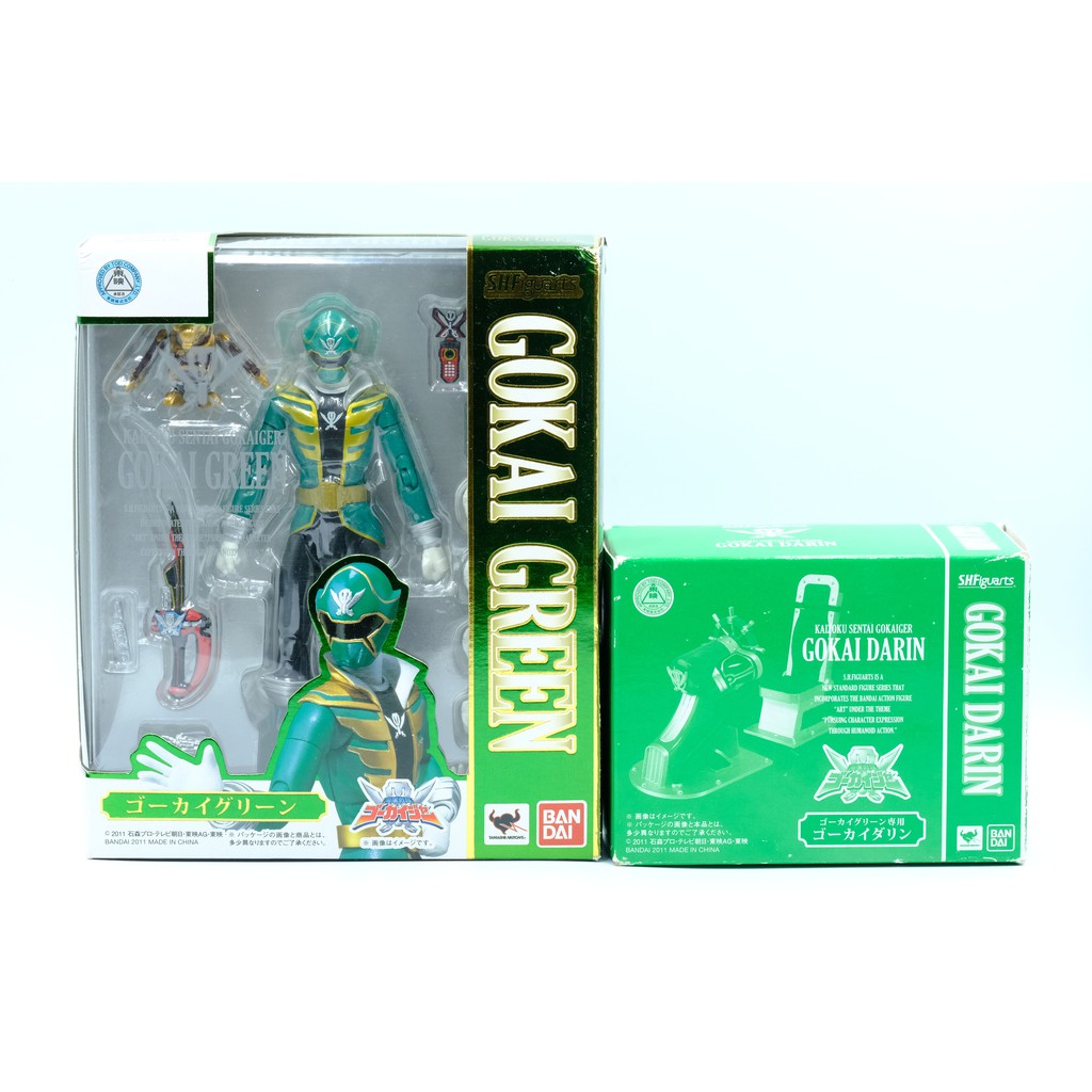 Mô hình SHF Gokai Green + Gokai Darin Chính Hãng Bandai S.H.Figuarts Kaizoku Sentai Gokaiger Siêu nhân xanh