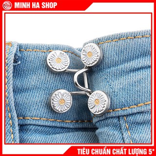 Nút Cài, Nút Gài, Khuy Cài Điều Chỉnh Lưng Quần Jean Quần Bò Cạp Rộng Cho Nữ hình hoa cúc - Chốt Sắt Thu Hẹp Eo Quần