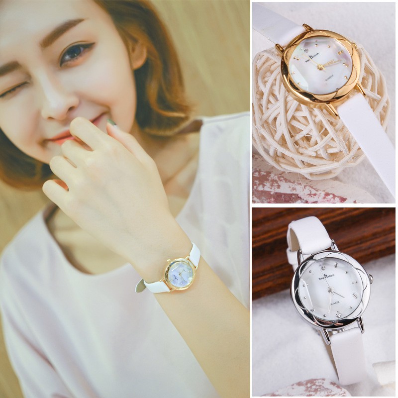 Đồng hồ nữ Keep In Touch 8008 dây da mặt tròn đa giác Bán lẻ giá sỉ