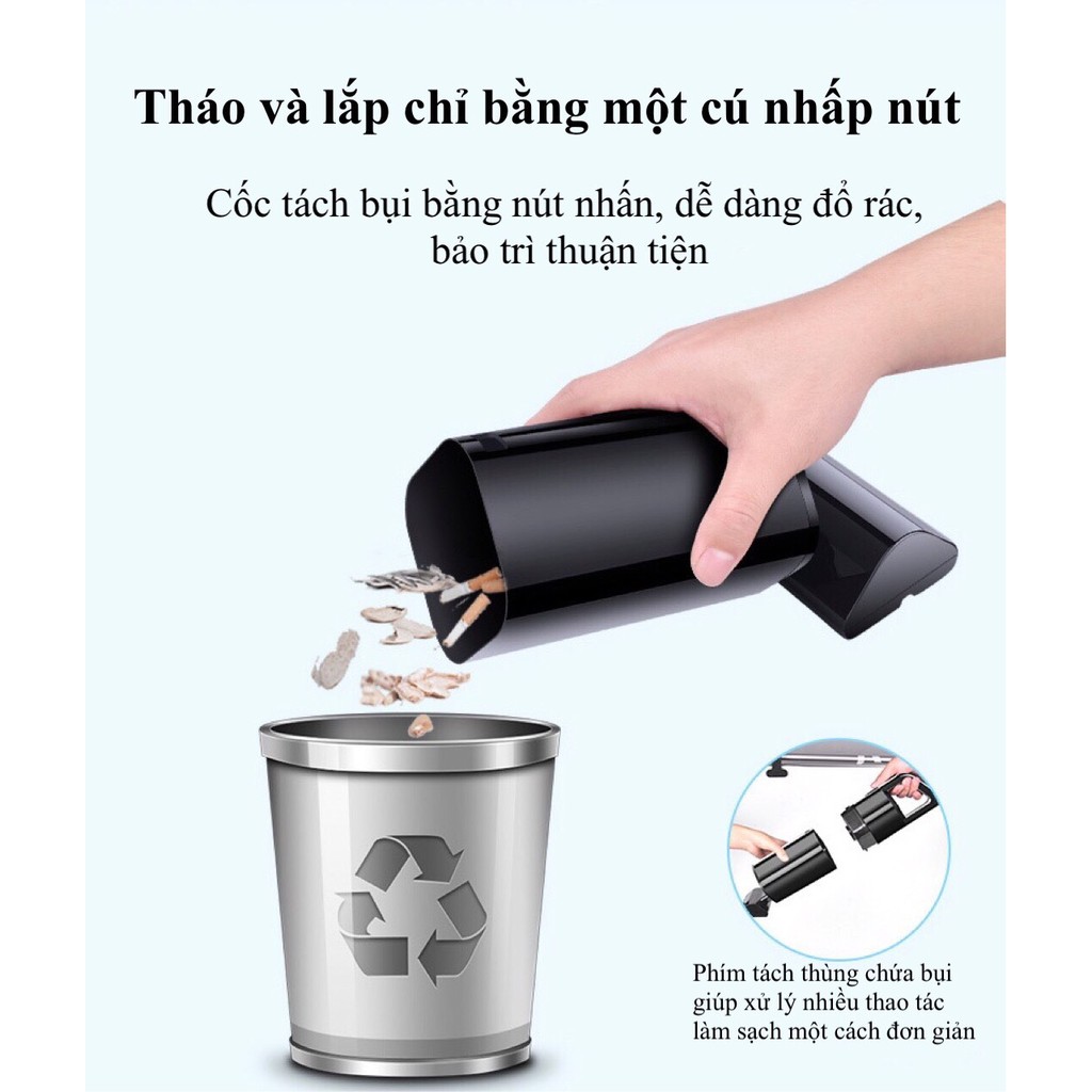 Máy hút bụi cầm tay không dây AIKESI model AKS-8001C công suất 12W, máy hút bụi cầm tay mini lực hút 3500Pa siêu mạnh | BigBuy360 - bigbuy360.vn