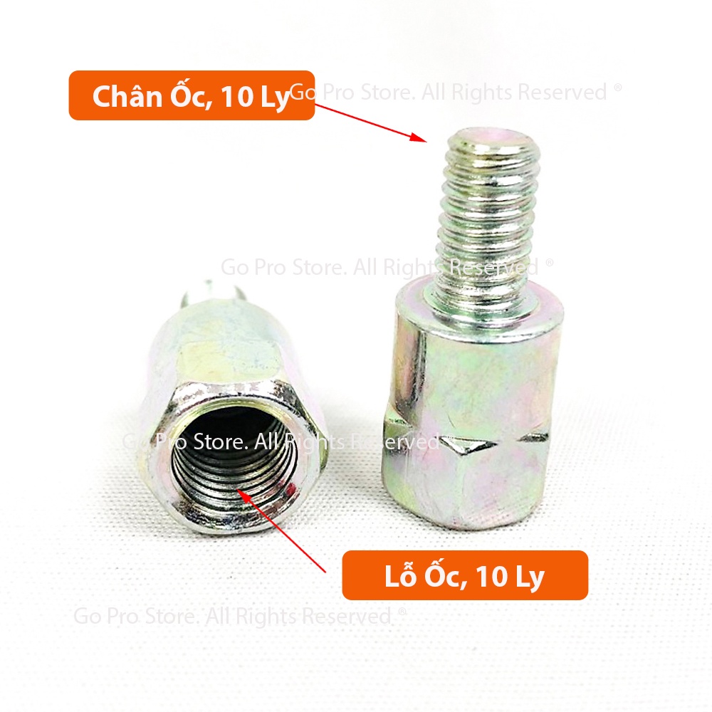 Ốc Nối Chân Gương Xe Máy 10mm - 10mm Các Loại