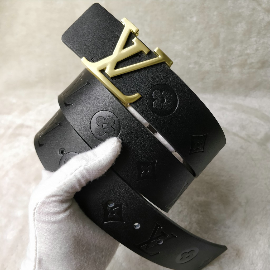 Thắt Lưng Da Phối Khóa Họa Tiết Màu Vàng 3.8Cm Có Hộp Đựng