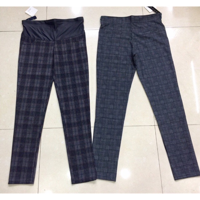 Quần bầu sọc có lưng rút cài nút