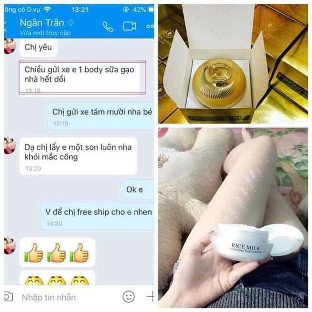 KEM DƯỠNG THỂ SỮA GẠO - BODY GẠO RICE MILK PRINCESSWHITE