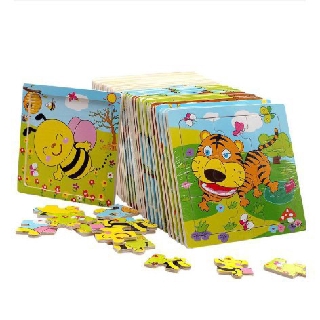 Tranh Ghép Hình 9 Miếng Bằng Gỗ Nhiều Chủ Để Cho Bé  (Hình Ngẫu Nhiên )