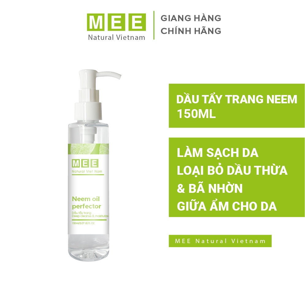 Dầu Tẩy Trang NEEM OIL Perfector MEE NATURAL Tẩy Sạch Makeup Chuyên Nghiệp &amp; Dưỡng Ẩm 150ml