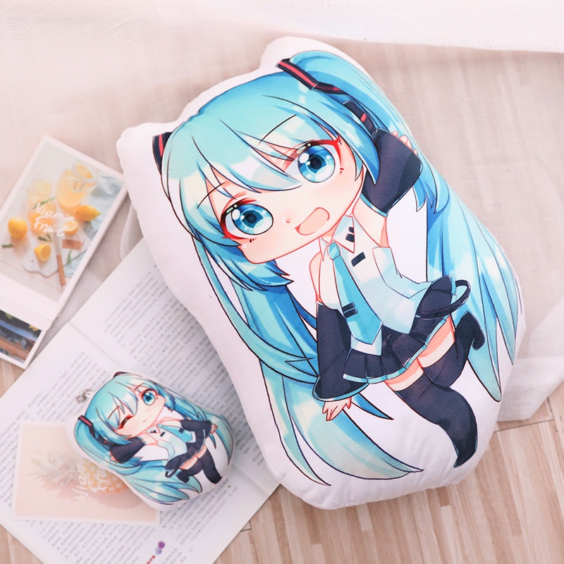 Móc Khóa Hình Hatsune Miku Nhồi Bông Đáng Yêu Hatsune Miku Throw Pillow Miku Plush Keychain
