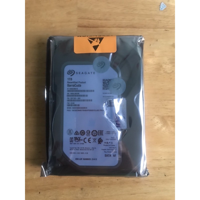 Ổ Cứng HDD Seagate 1TB Barracuda 3.5inch 64MB Cache SATA3 New chinh hang Fullbox