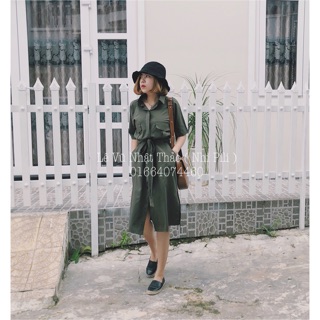 Đầm sơ mi túi hộp