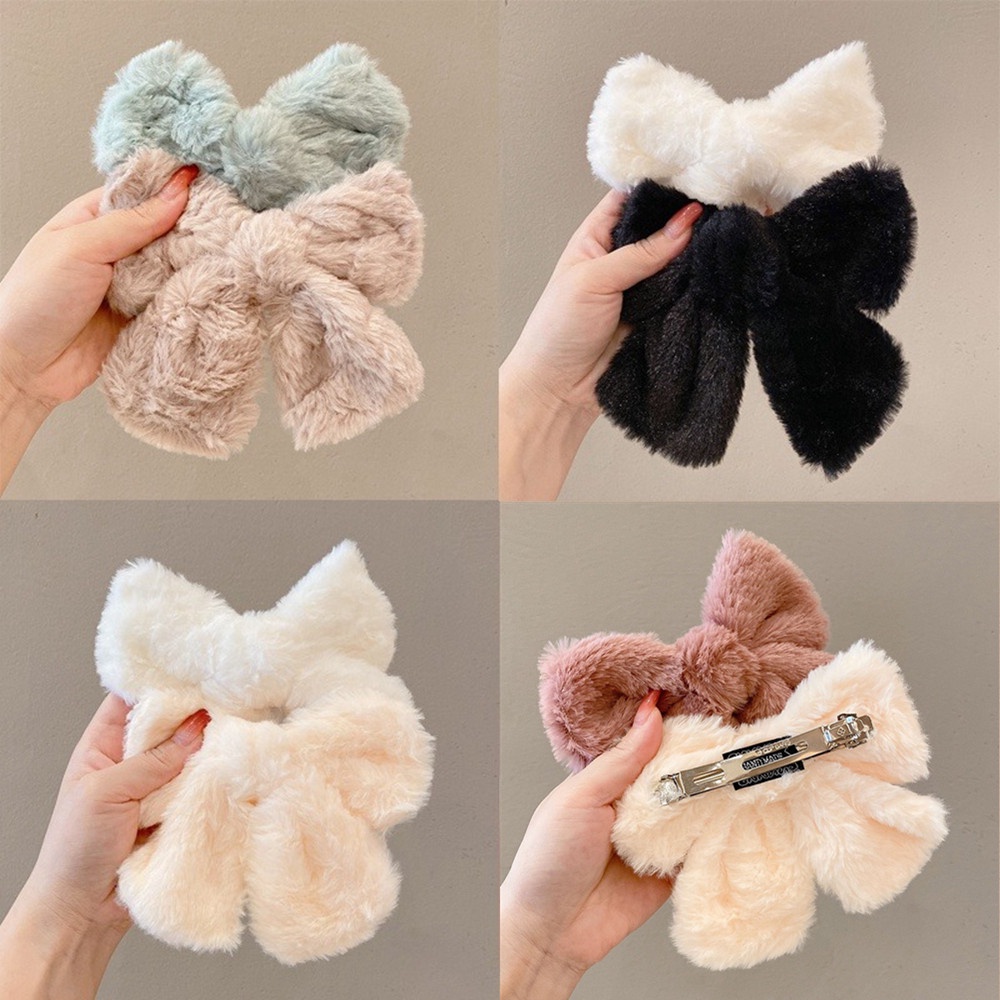 Kẹp Tóc Hình Nơ Bằng Nhung Cỡ Lớn Thời Trang Cổ Điển Cho Nữ