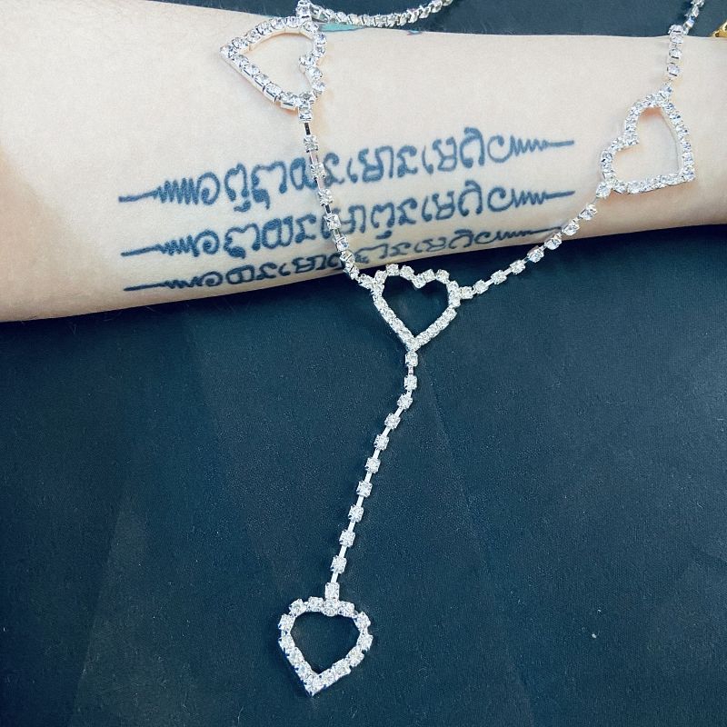 Thắt Lưng Liên Kết Tình Yêu 239207Thắt Lưng Dây Xích Kim Loại Mỏng Đính Kim Cương Nhân Tạo Cho Nữ