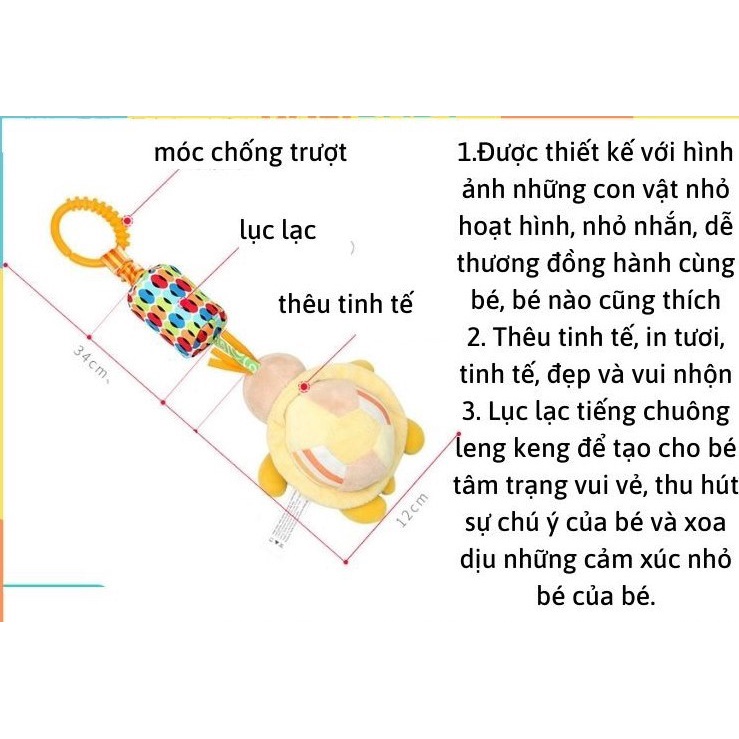 Đồ Chơi Treo Cũi Nôi Xe Đẩy Thú Bông Kích Thích Thị Giác Có Xúc Xắc Lục Lạc Cho Bé BBSKY TN15