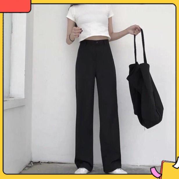 Quần Ống Suông Chất Cát Co Dãn Phong Cách Hàn Quốc
