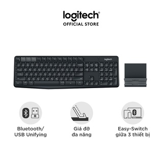 Bàn phím không dây Logitech K375s kèm giá đỡ - USB, giảm ồn, Laptop/Tablets