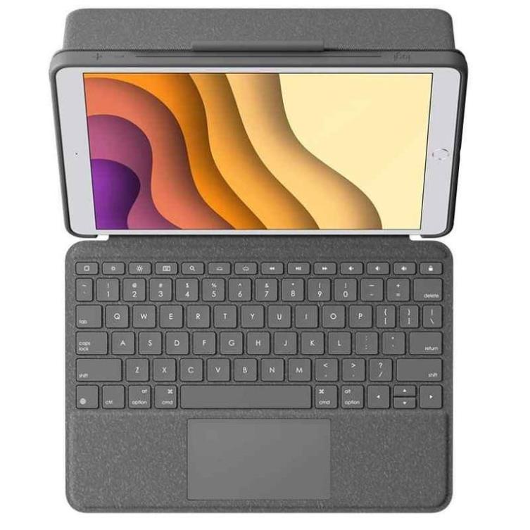 Logitech Combo Touch bàn rê chuột và bàn phím có đèn nền cho iPad 10,2 inch - Hàng chính hãng