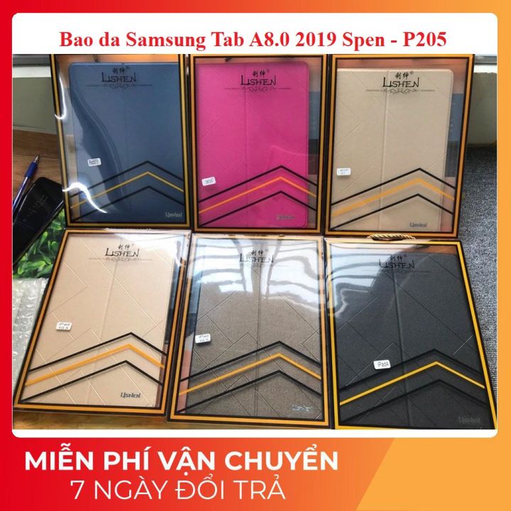 Bao da samsung tab a8.0 2019 (p205) hiệu lishen cao cấp, tích hợp chân đế , bảo vệ máy tính bảng tuyệt đối