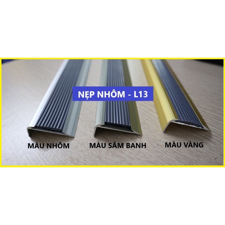 (1 CÂY/ 2,7M) NẸP CHỐNG TRƠN TRƯỢT BẬC THANG CHỮ LN12 | 3 MÀU: VÀNG - NHÔM - SÂM BANH | Trang Trí Nội Thất Sang Trọng