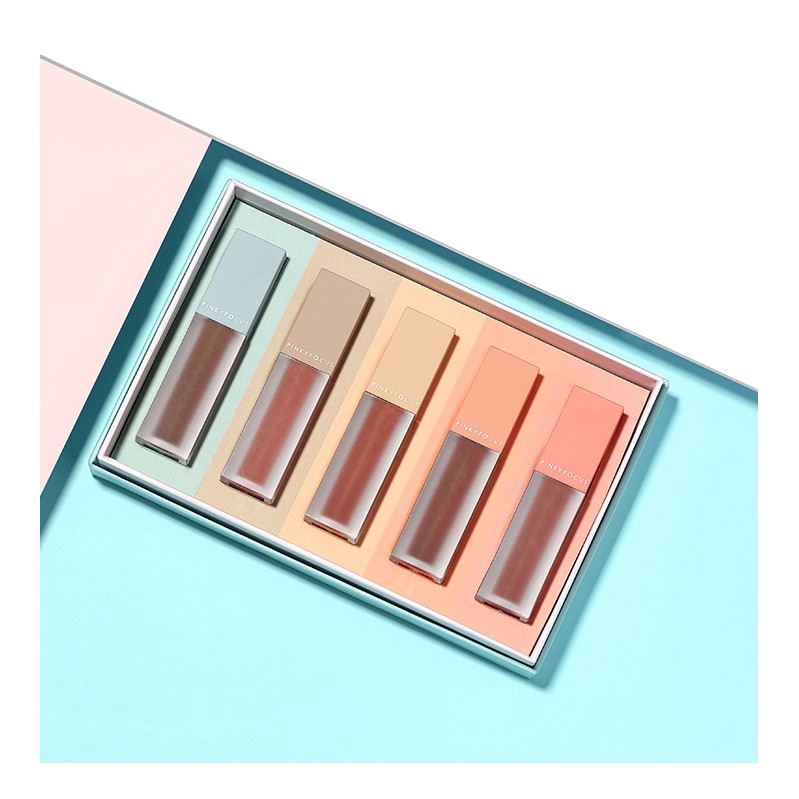 Bộ 5 son môi Pinkyfocus màu nhung chống thấm nước | BigBuy360 - bigbuy360.vn