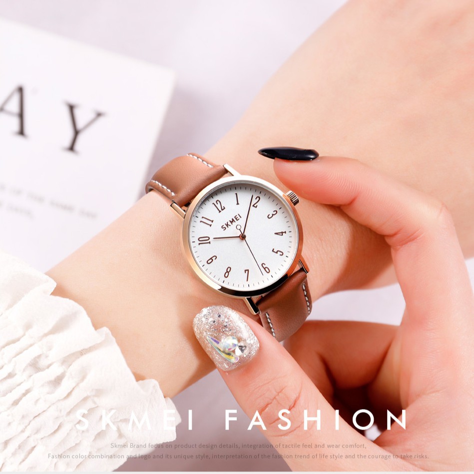 Đồng Hồ SKMEI 1463 Máy Quartz Dây Da Chống Thấm Nước 3Bar Thời Trang Cho Nữ | BigBuy360 - bigbuy360.vn