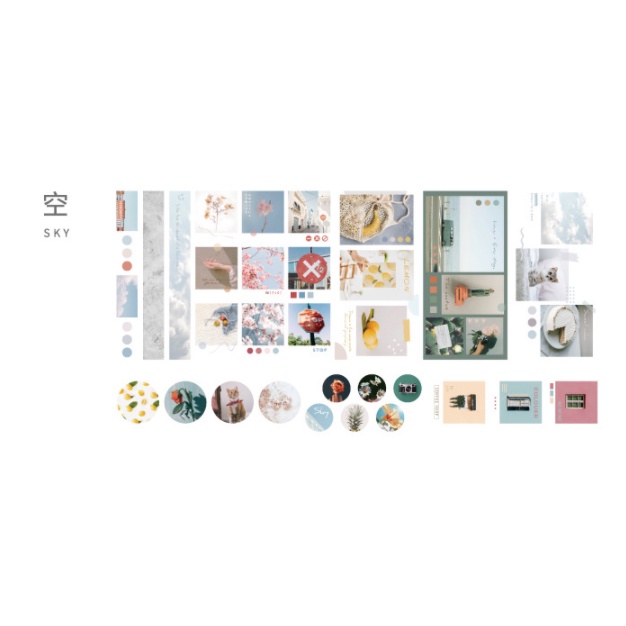 Set sticker trang trí vintage cắt sẵn - 40 ps [065]