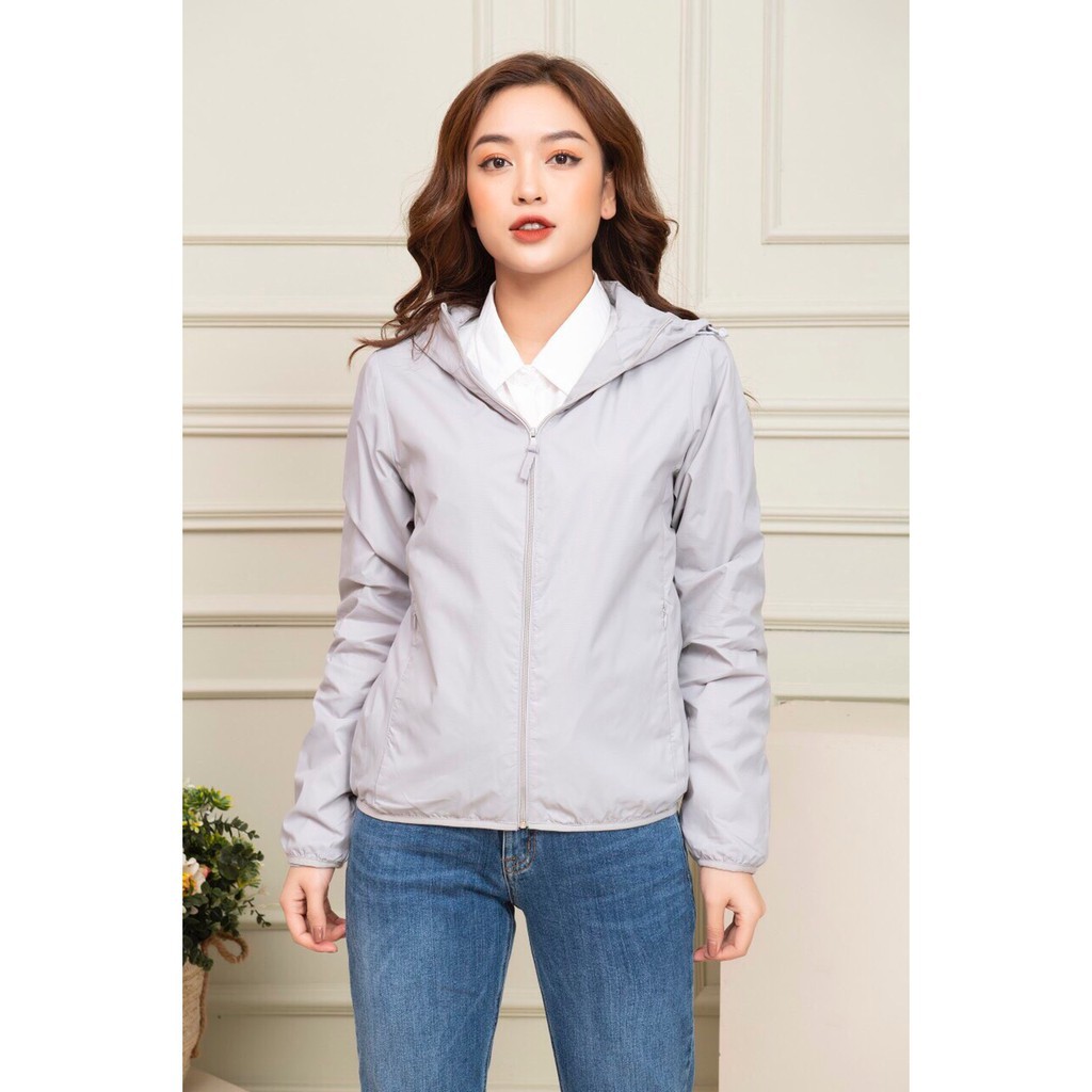 Áo Khoác Gió Vân Gạo Nhật Nữ [FREESHIP] 🌺 Jacket túi khóa basic lót lưới thoáng khí màu ĐEN | HỒNG | ĐỎ | GHI | V | BigBuy360 - bigbuy360.vn